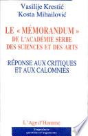 Le mémorandum de l'Académie serbe des sciences et des arts