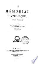 Le Mémorial catholique. Vol.1-12; nouv. coll., vol.1