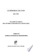 Le Mémorial de Lyon en 1793: Famille Fourgon de Maisonforte