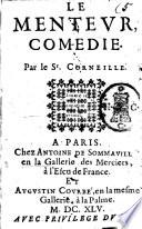 Le menteur, comedie. Par le Sr. Corneille