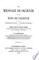 Le Message de Skirnir et les Dits de Grimnir (Skirnisför - Grimnismâl)