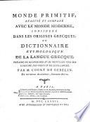 Le Monde primitif, analysé et comparé avec le monde moderne