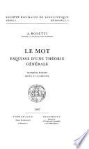 Le mot, esquisse d'une théorie générale