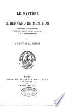 Le mystère de S. Bernard de Menthon