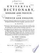 Le nouveau dictionnaire universel françois-anglois et anglois-françois