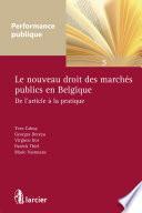 Le nouveau droit des marchés publics en Belgique