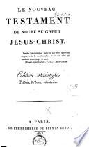 Le Nouveau Testament de N. S. Jésus-Christ