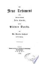 Le Nouveau Testament de notre Seigneur Jesus-Christ, et les Psaumes de David