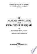 Le parler populaire des canadiens français