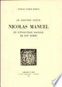 Le peintre poète Nicolas Manuel et l'évolution sociale de son temps
