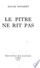 Le pitre ne rit pas