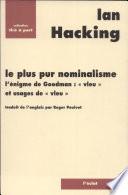 Le plus pur nominalisme : l'énigme de Goodman : vleu et usages de vleu