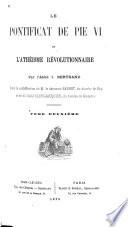 Le pontificat de Pie VI et l'athéisme révolutionnaire