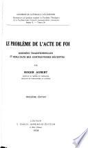 Le problème de l'acte de foi