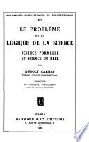 Le problème de la logique de la science