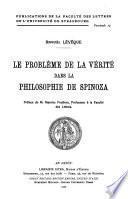 Le problème de la vérité dans la philosophie de Spinoza