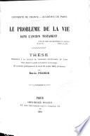 Le problème de la vie dans l'Ancien Testament