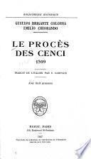 Le procès des Cenci, 1599
