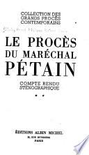 Le procès du maréchal Pétain