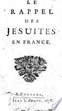 Le rappel des Jésuites en France