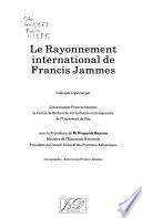 Le rayonnement international de Francis Jammes