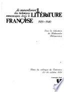 Le Renouvellement des techniques romanesques dans la littérature française, 1920-1940