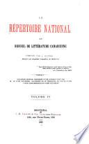 Le répertoire national, ou, Recueil de littérature canadienne