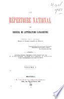 Le répertoire national, ou, Recueil de littérature canadienne