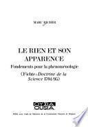 Le rien et son apparence