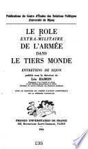 Le Rôle extra-militaire de l'armée dans la Tiersmonde
