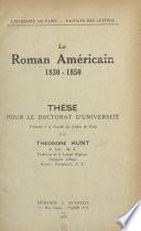 Le roman américain, 1830-1850