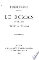 Le roman en France pendant le XIXe siècle