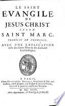 LE SAINT EVANGILE DE JESUS-CHRIST SELON SAINT MARC
