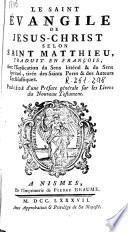 Le Saint Evangile de Jesus-Christ selon Saint Matthieu