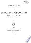 Le sang des crépuscules