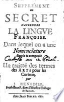 Le Secret d'apprendre la langue Françoise