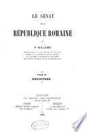 Le senat de la Republique romaine: Registres
