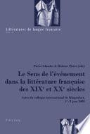 Le sens de l'événement dans la littérature française des XIXe et XXe siècles