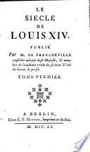 Le Siecle De Louis XIV. Publie Par M. De Francheville
