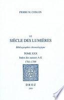 Le siècle des Lumières : bibliographie chronologique.