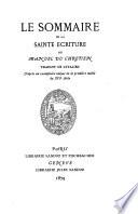 Le Sommaire de la Sainte Ecriture ou Manuel du chrétien
