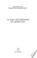 Le sujet des émotions au moyen âge
