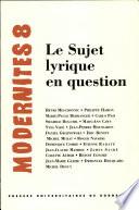 Le sujet lyrique en question