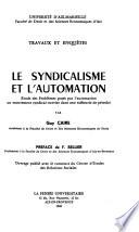 Le syndicalisme et l'automation