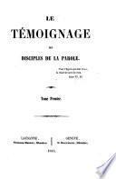 Le témoignage des disciples de la Parole