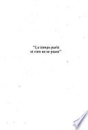 Le temps parle et rien ne se passe