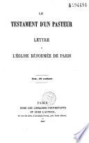 Le testament d'un pasteur