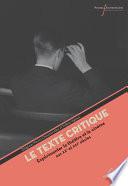 Le texte critique