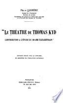 Le théâtre de Thomas Kyd