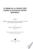 Le thème de la pierre chez Sartre et quelques poètes modernes